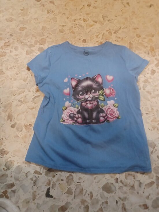 wonder nation Other - Wonder Nation Girl's Short Sleeve Tee Kitten Theme L (10-12) Blue